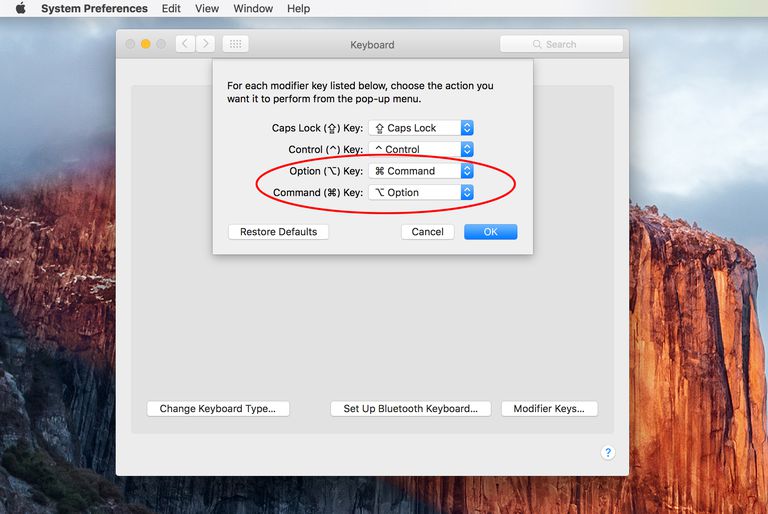 How to do command and r from a windows keyboard for mac os x x